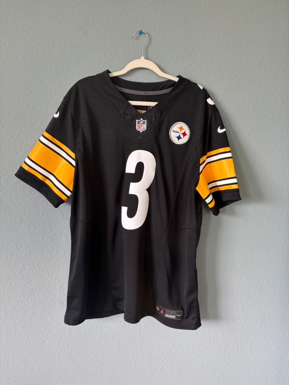 NFL Black Pittsburgh Steelers #3 Wilson Football Jersey
